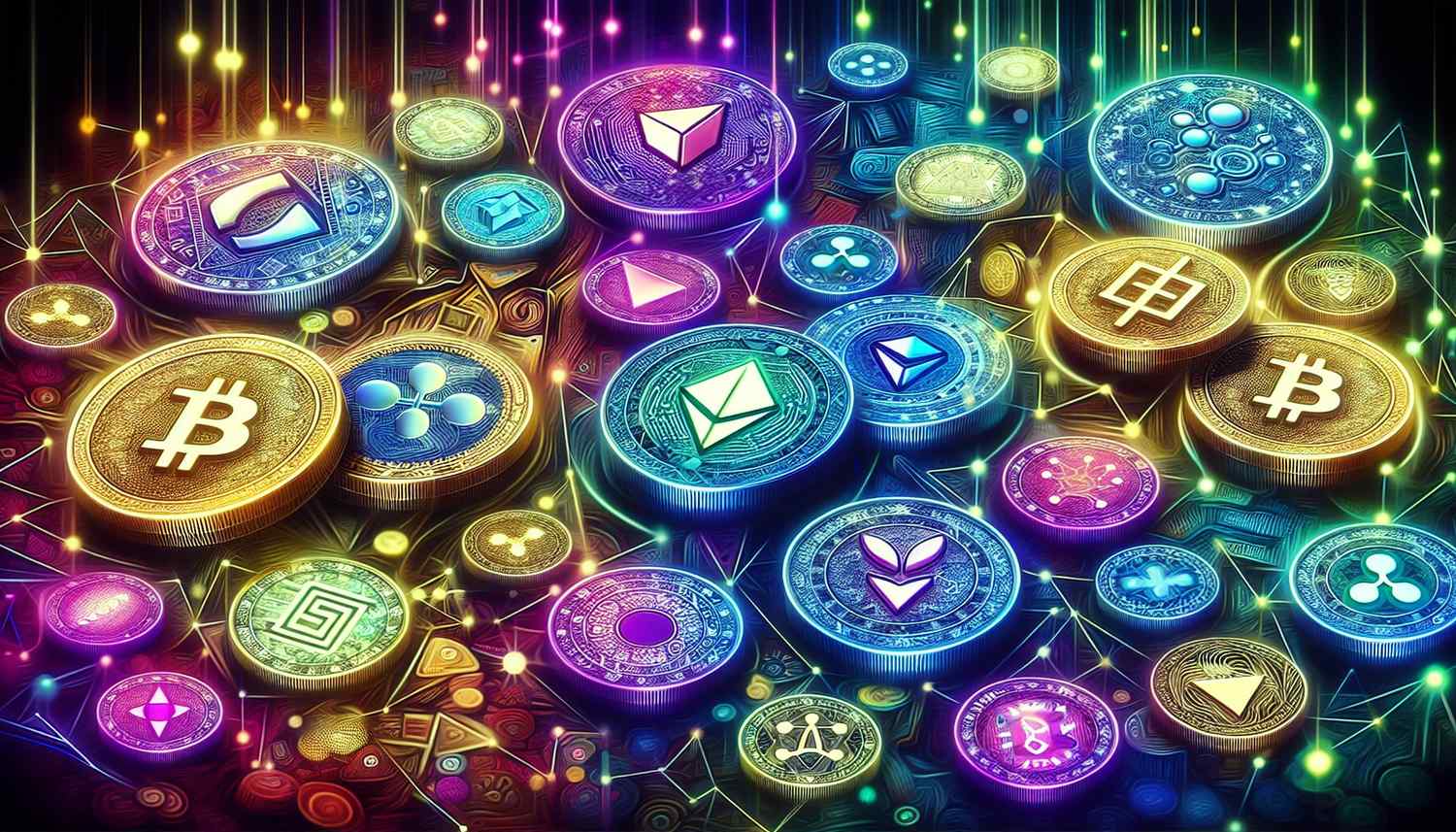 bitcoin colorful illustration image